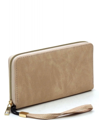 Fashion Zip Around Wallet Wristlet AD020 STONE