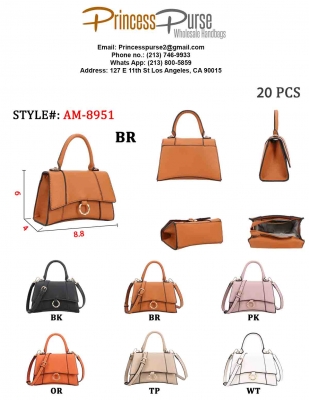 2in1 Faux Leather Classic Satchel with Wallet AM-8951