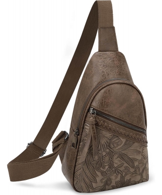 Hibiscus Women Faux Leather Sling Bag B0D7GH3QPK