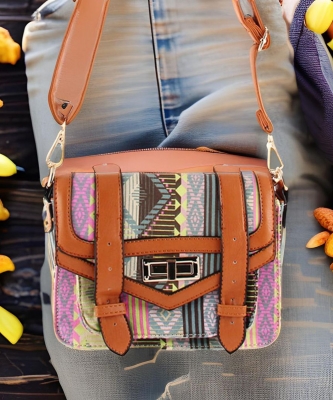 Aztec Print Crossbody Bag BA350055