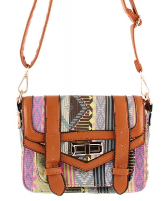 Aztec Print Crossbody Bag BA350055