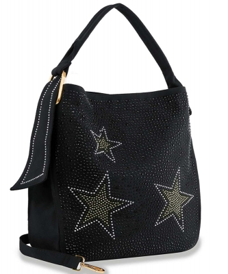 Sparkling Stars Denim Hobo Handbag BAM-1721