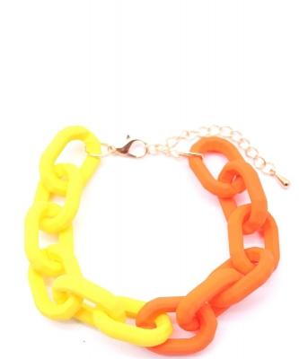 Round Chain Pattern Acrylic Bracelet BL700003 YELLOW
