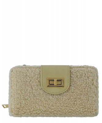 Terry Fur Turn Lock Crossbody Wallet BP041SH