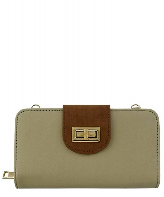Suede Turn Lock Crossbody Wallet BP041SU