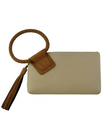 Suede Cuff Handle Tassel Wristlet Clutch BP204SU