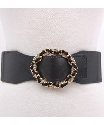 Stretchable Belt With Strap BT320070 BLACK