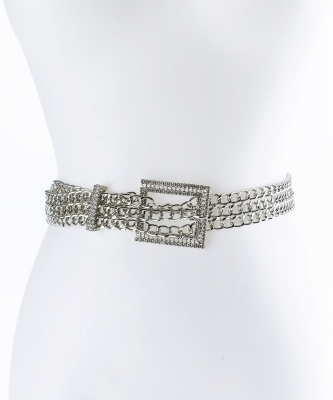 Rhinestone Point Chain Belt BT320079 GOLD CL