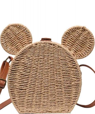 Mouse Ear Woven Rattan Straw Wicker Shoulder Bag BZ-103