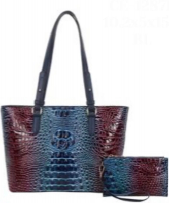 2in1 Croc Tote Handbag With Wallet CE-1287L