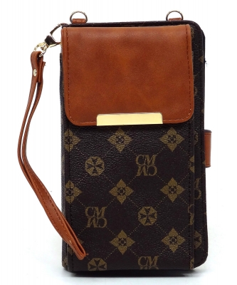 Monogram Bifold Wallet Crossbody Cell Phone Case