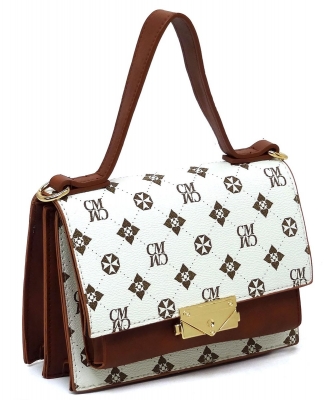 CM Monogram Push Lock Flap Crossbody Bag CM705