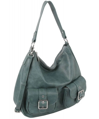 Buckle Flap Pocket Shoulder Bag Hobo CMS057-Z