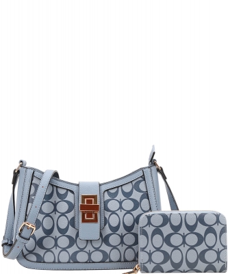 2in1 Oval Monogram Curved Crossbody Bag DP-2117A