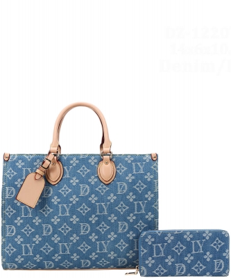 2in1 Design Pattern Print Tote Bag Wallet Set DZ-1220W