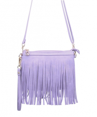 Western Fringe Clutch Cross Body Bag E091 LEVENDER