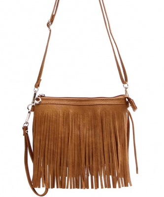 Western Fringe Clutch Cross Body Bag E091 MUSTARD