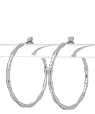 Bamboo Textured Hoop Earrings EH702445
