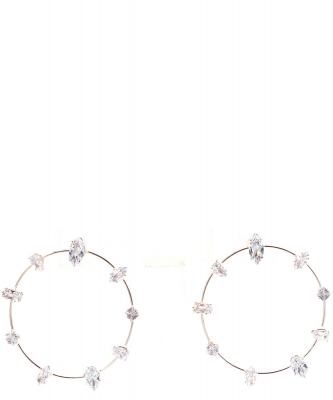 Rhinestone Hoop Earring ES330029