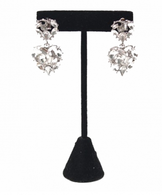 Rhinestone Shaped Stud Earrings ES700112HEART SILVER