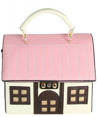 Home Sweet Home House Shaped Satchel Crossbody Bag EWB106