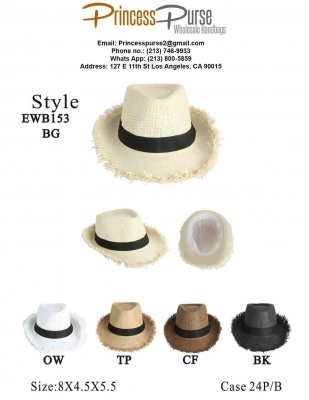 Straw Panama Fedora Hat EWB153