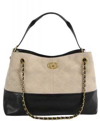 Faux Suede Woven 2 Way Satchel EWB251