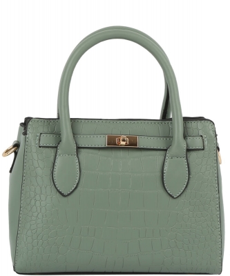 Embossed Croc Top Handle Satchel EWB268