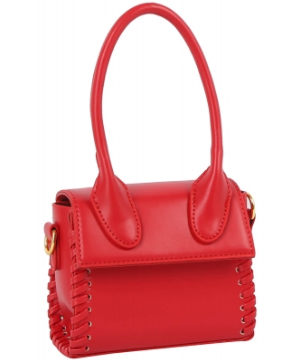 Whipstitch Flap Crossbody Bag Satchel EWB270