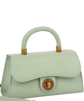 Twist Lock Flap Satchel Crossbody Bag EWB276