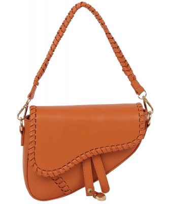 Stitch Flap Saddle Shoulder Bag EWB324