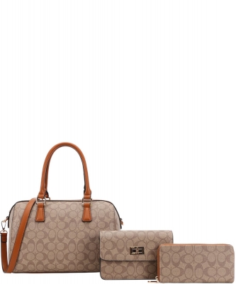 3in1 Smooth Oval Checkered Design Duffel Bag FT-8092S