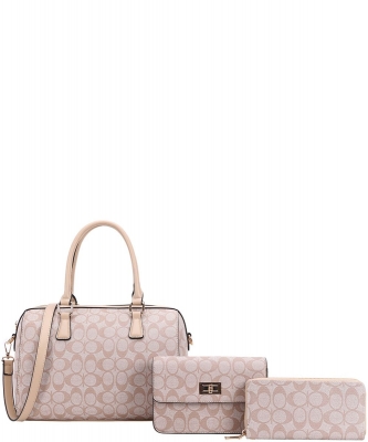 3in1 Smooth Oval Checkered Design Duffel Bag FT-8092S