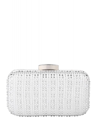 Fashion Stud Design Metal Clutch Bag HBG-104392 SILVER