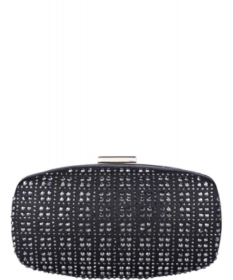 Fashion Stud Design Metal Clutch Bag HBG-104393 BLACK