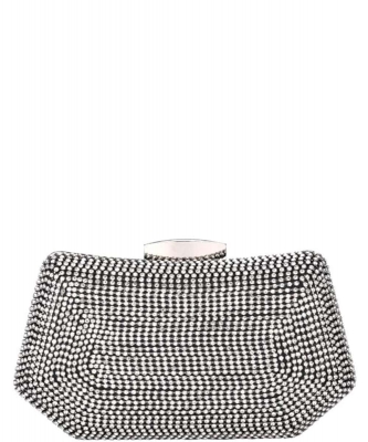Rhinestone Shape Design Metal Clutch Bag HBG-104399 BLACK