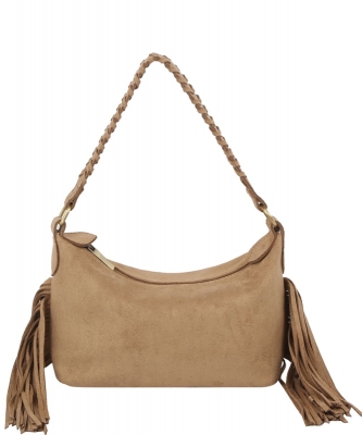 Faux Suede Fringe Shoulder Bag JYM-0573