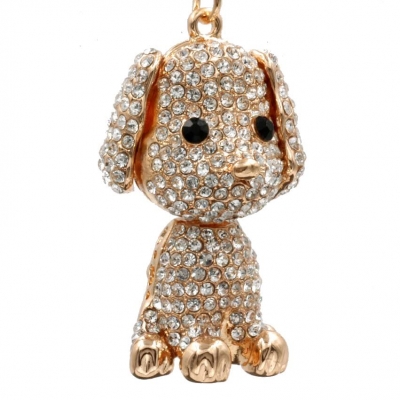 Dog Rhinestone Keychain Crystal Charm, Bling Bling Charm