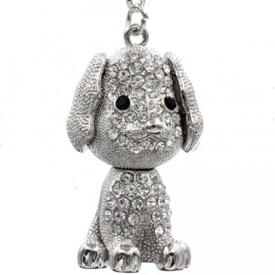 Dog Rhinestone Keychain Crystal Charm, Bling Bling Charm