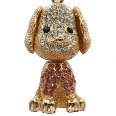 Dog Rhinestone Keychain Crystal Charm, Bling Bling Charm