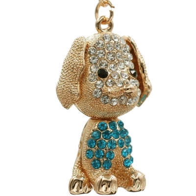 Dog Rhinestone Keychain Crystal Charm, Bling Bling Charm