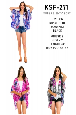 Women Fashion Scarf Floral Cover Up Kimono (Minimum of 6)
