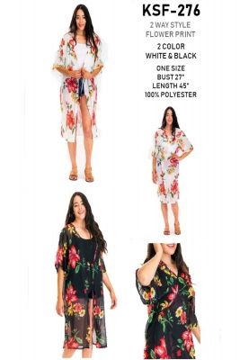 Women Fashion Scarf Floral Cover Up Kimono (Minimum of 6)