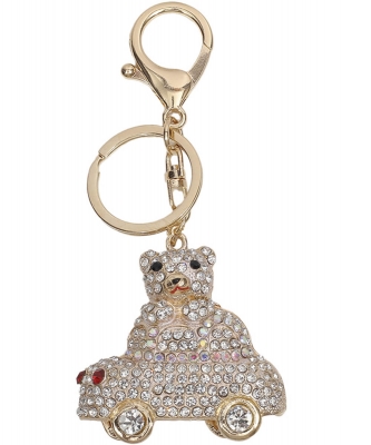 Bear Driving A Car-shaped Keychain KY890046