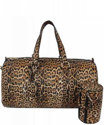 Leopard 2-in-1 Duffle & Makeup Pouch Set LF128LP