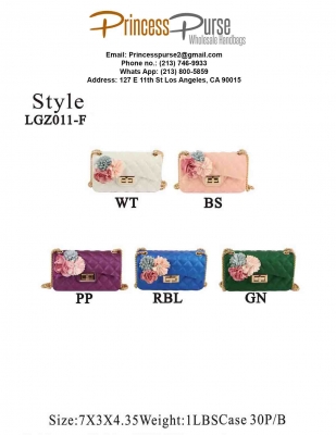 3D Flower Quilt Embossed Jelly Classic Shoulder Bag LGZ011-F