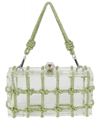 Clear Acrylic Rope Straw Evening Bag Boxy Bag LGZ076