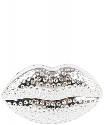 Rhinestone Metallic Lips Clutch Crossbody Bag LGZ101
