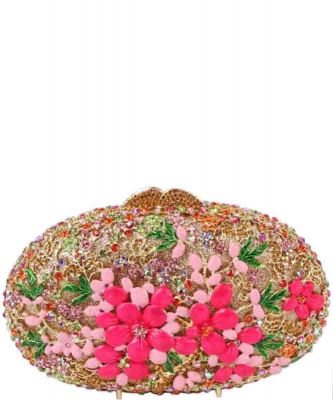 Floral Rhinestone Clutch Bag LGZ110