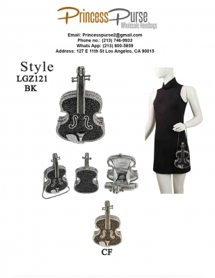 Mini Luxury Crystal Violin Shape Cltuch Bag LGZ121